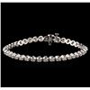 Image 1 : 14KT White Gold 3.35 ctw Diamond Tennis Bracelet