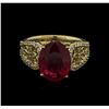 Image 2 : 4.35 ctw Ruby and Diamond Ring - 14KT Yellow Gold