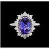 Image 2 : 14KT White Gold 3.44 ctw Tanzanite and Diamond Ring