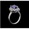 Image 4 : 14KT White Gold 3.44 ctw Tanzanite and Diamond Ring