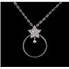 Image 1 : 0.16 ctw Diamond Necklace - 14KT White Gold