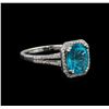 Image 1 : 2.75 ctw Apatite and Diamond Ring - 14KT White Gold