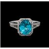 Image 2 : 2.75 ctw Apatite and Diamond Ring - 14KT White Gold