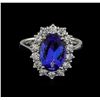 Image 2 : 14KT White Gold 2.80 ctw Tanzanite and Diamond Ring