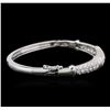 Image 2 : 14KT White Gold 2.30 ctw Diamond Bangle Bracelet
