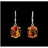 Image 1 : Crayola 17.60 ctw Citrine Earrings - 14K White Gold