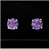 Image 1 : 14k White Gold 2.30 ctw Round Amethyst  Simple 7mm Stud Earrings