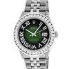 Image 2 : Rolex Mens Stainless Steel Green Vignette Roman Diamond Datejust Wristwatch With