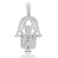 18k White Gold 0.66CTW Diamond Pendant, (SI1-SI2/G-H)