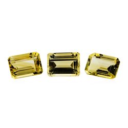 21.38 ctw.Natural Emerald Cut Citrine Quartz Parcel of Three