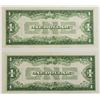 Image 2 : 2 PCS. 1926-B $1.00 SILVER CERTIFICATES