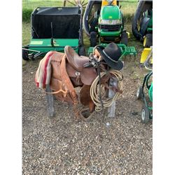 Saddle With Saddle Bags and Bridle