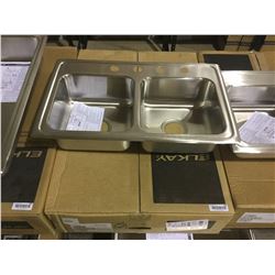 Elkay Lustertone Classic Stainless Steel 29" x 18" x 6-1/2", Equal Double Bowl Drop-in ADA Sink Mode