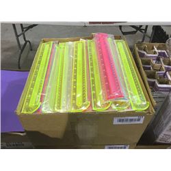 Case of Neon Plastic Rulers 12"