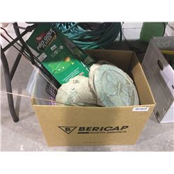 Box of Assorted Golf and Garden Supplies