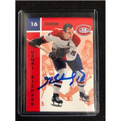 HENRI RICHARD SIGNED CANADIENS HOCKEY CARD