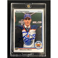 RYAN NUGENT-HOPKINS SIGNED UPPER DECK TOP DRAFT PICK HOCKEY CARD