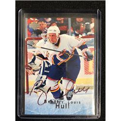 BRETT HULL SIGNED UPPER DECK HOCKEY CARD