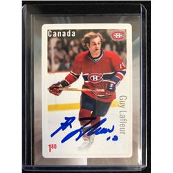 GUY LAFLEUR SIGNED HOCKEY STAMP CARD