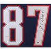 Image 2 : Rob Gronkowski Signed New England Patriots 35x43 Custom Framed Jersey (PSA COA)