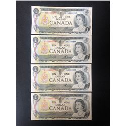 1973 $1 UNCIRCULATED SEQUENTIAL CANADIAN BANK NOTES