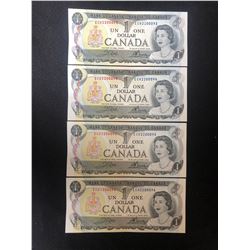 1973 $1 UNCIRCULATED SEQUENTIAL CANADIAN BANK NOTES