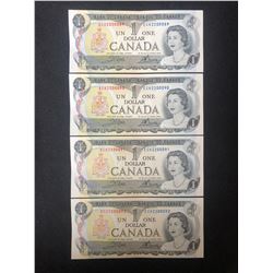 1973 $1 UNCIRCULATED SEQUENTIAL CANADIAN BANK NOTES