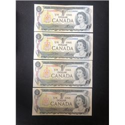 1973 $1 UNCIRCULATED SEQUENTIAL CANADIAN BANK NOTES