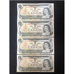 1973 $1 UNCIRCULATED SEQUENTIAL CANADIAN BANK NOTES