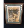 Image 1 : VINTAGE 1963 FRAMED NEWSPAPERS (MAN WALKS ON THE MOON/ KENNEDY SLAIN)
