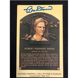 BOB DOERR Signed Hall of Fame Plaque Post Card