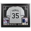 Image 1 : Frank Thomas Signed 35x43 Custom Framed Jersey (JSA COA)