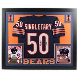 Mike Singletary Signed Chicago Bears 35x43 Custom Framed Jersey Inscribed "HOF 98" (JSA COA)