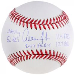 Aaron Judge Signed Limited Edition OML Baseball with (5) Stat Inscriptions (Fanatics Hologram  MLB H