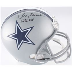 Roger Staubach Signed Dallas Cowboys Full-Size Helmet Inscribed "SB VI MVP" (JSA COA)