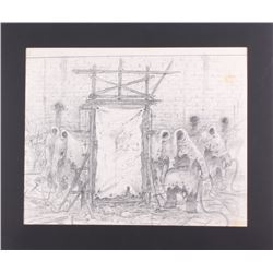 Greg Hildebrandt Signed Black Sabbath "Mob Rules" 21x25 Custom Matted Original Sketch (PA LOA)