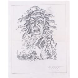 Greg Hildebrandt Signed 1981 "Clash of the Titans" 13x16.5 Original Sketch (PA LOA)