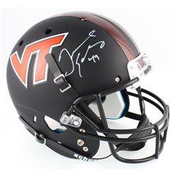 Tremaine Edmunds Signed Virginia Tech Hokies Matte Black Full-Size Helmet (Radtke COA)