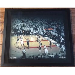 LeBron James Signed Heat 24x28 Custom Framed Photo (UDA COA)