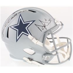Ezekial Elliot  Dak Prescott Signed Cowboys Full-Size Speed Helmet (Radtke COA  Beckett COA  Prescot