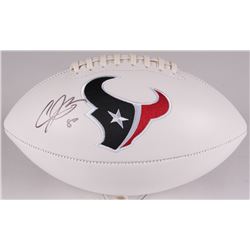 Andre Johnson Signed Texans Logo Football (JSA COA)