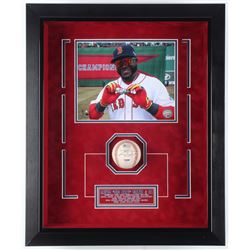 David Ortiz Signed Boston Red Sox 18.75x22.75x3.75 Custom Framed Game-Ready 2013 Postseason Logo Bas