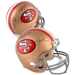 Dwight Clark  Joe Montana Signed 49ers "The Catch" Full-Size Authentic On-Field Helmet with Hand-Dra