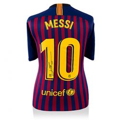 Lionel Messi Signed 2018-19 Barcelona Home Jersey (Icons COA)