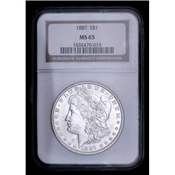 1887 Morgan Silver Dollar (NGC MS 65)
