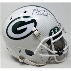 Aaron Rodgers Signed Packers LE Custom Hydro Dipped White Full-Size Authentic On-Field Helmet Inscri