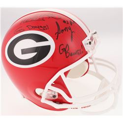 Todd Gurley  Sony Michel Signed Georgia Bulldogs Full-Size Helmet Inscribed "Go Dawgs!"(JSA COA)