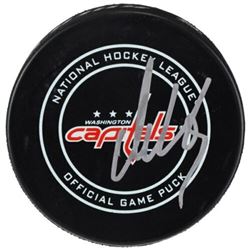 Alex Ovechkin Signed Washington Capitals Logo Official Game Hockey Puck (Fanatics Hologram)