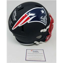 Rob Gronkowski Signed New England Patriots Custom Matte Black Full-Size Speed Helmet (Steiner COA)