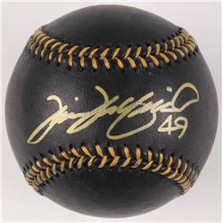 Tim Wakefield Signed OML Black Leather Baseball (MLB Hologram)